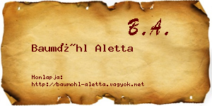 Baumöhl Aletta névjegykártya